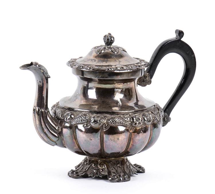 Italian silver teapot - Naples, ... 