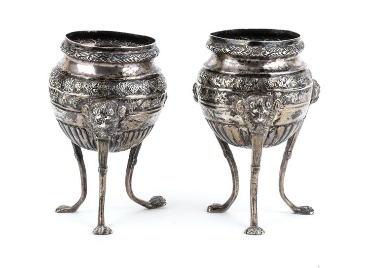 Pair of Italian silver vases - ... 