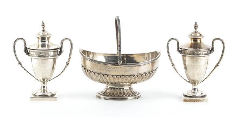 Two English sterling silver cups ... 