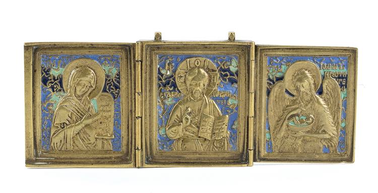 Russian enamelled bronze icon - ... 