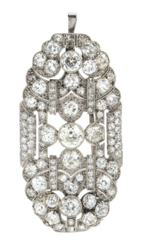 Gold diamond pendant-brooch - ... 