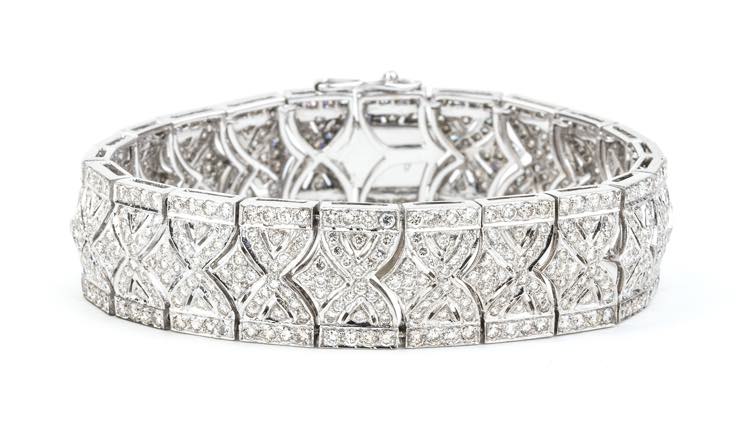 Diamond gold bracelet 18k white ... 