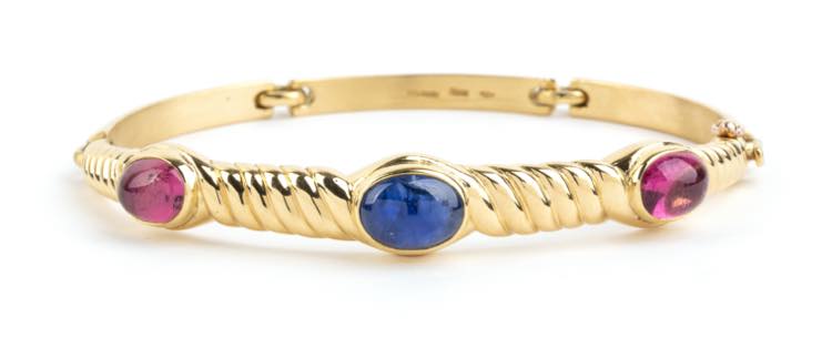 Gold bracelet with cabochon ... 