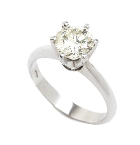 Diamond solitaire ring 18k white ... 