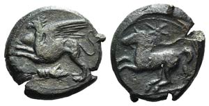 Sicily, Kainon, c. 365 BC. Æ ... 