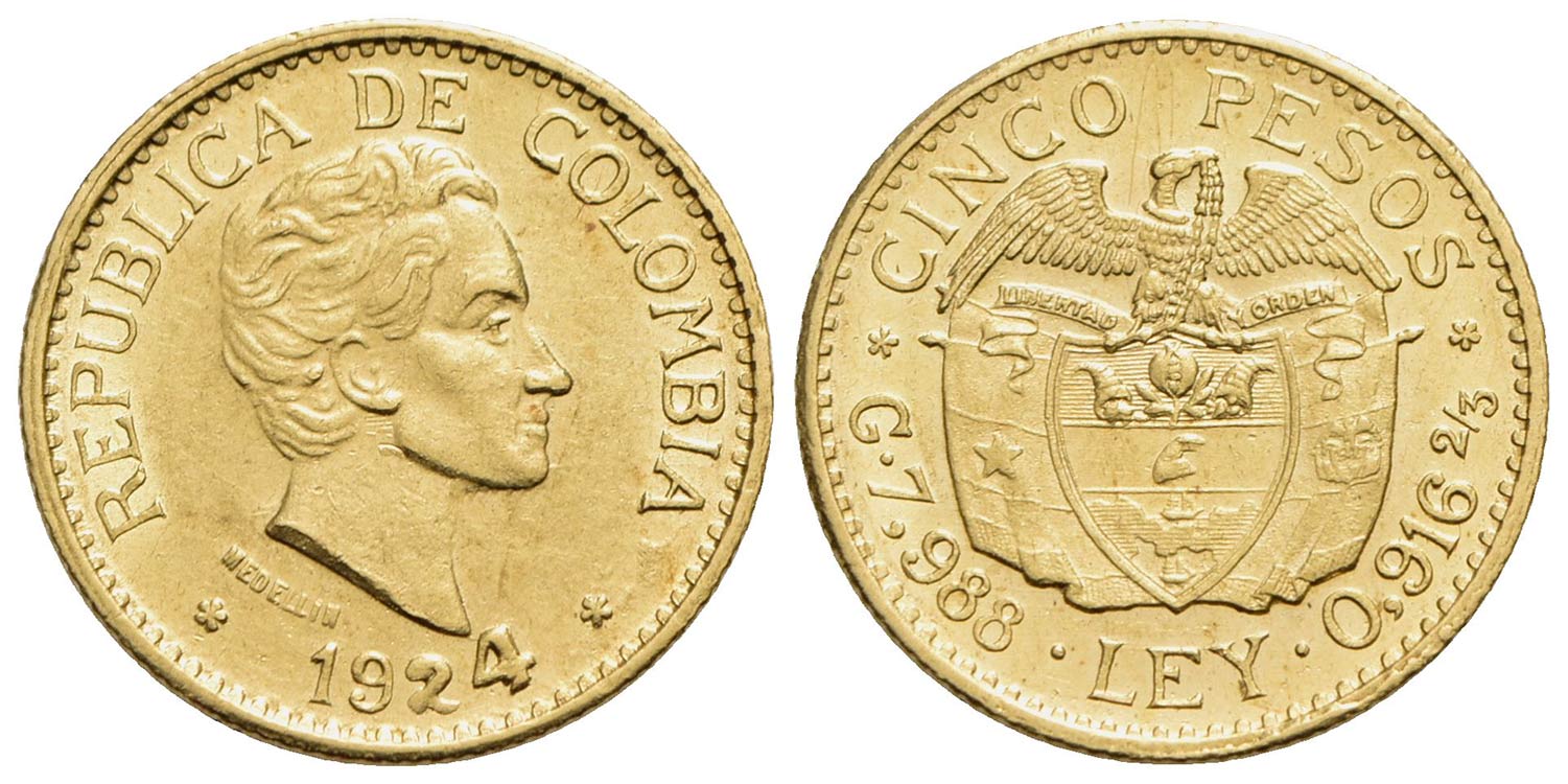 COLOMBIA - Repubblica - 5 Pesos - ... 