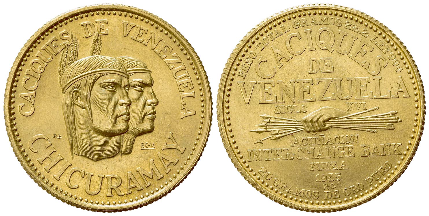 VENEZUELA. 60 Bolivares 1955. Au ... 