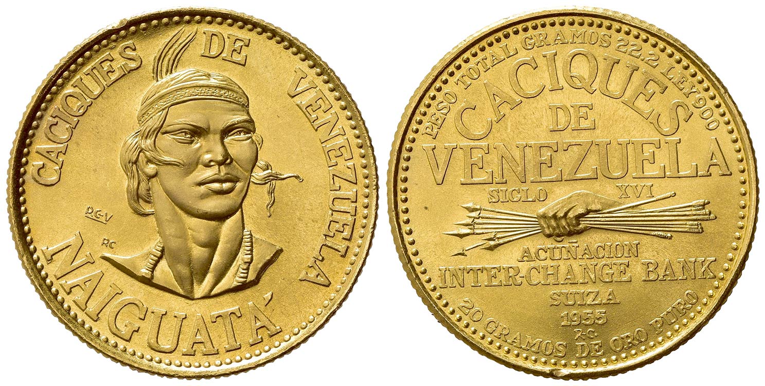 VENEZUELA. 60 Bolivares 1955. Au ... 