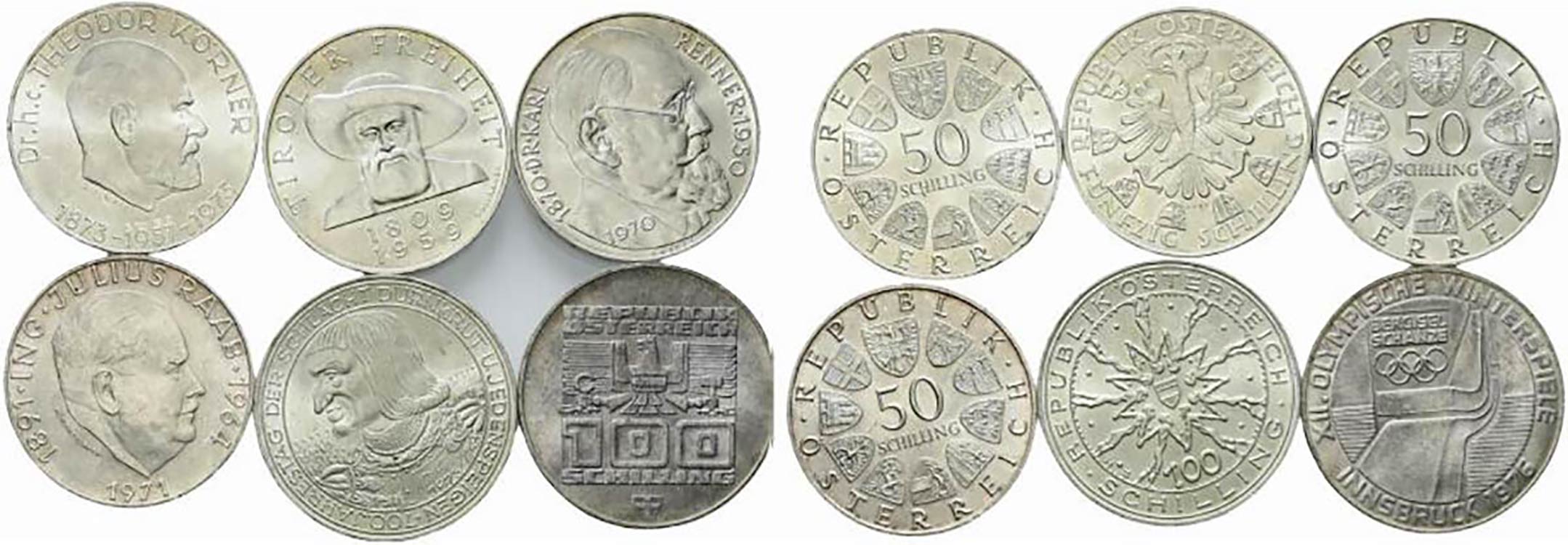 Austria. Lotto di 6 monete in AR. ... 