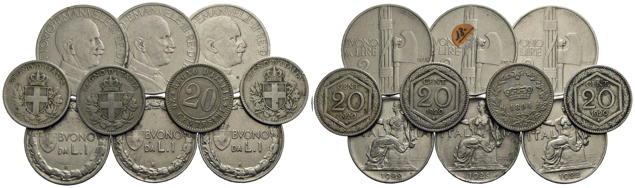 Savoia - - - Lotto di 11 monete - ... 