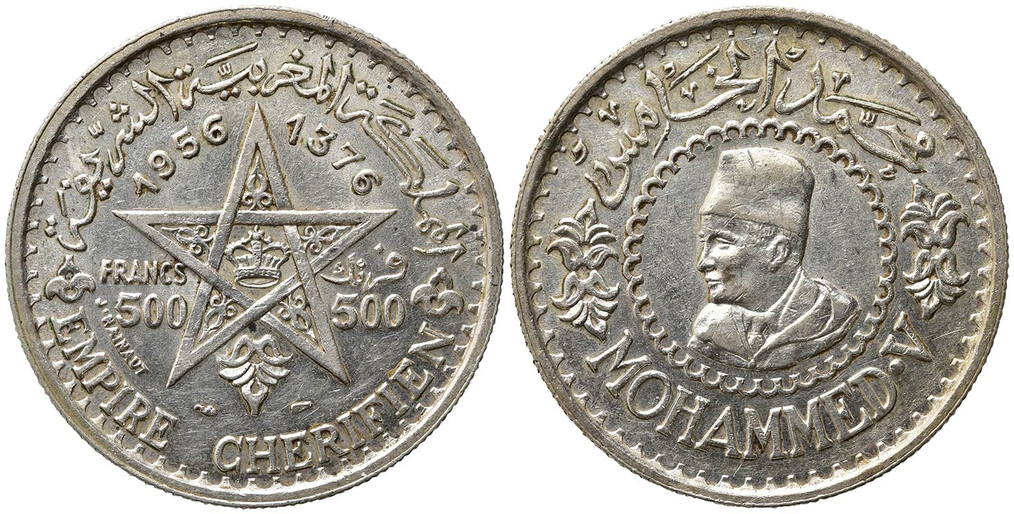 MAROCCO. 500 Francs 1956. Ag. ... 