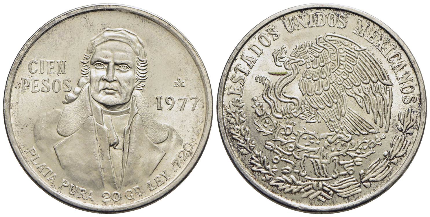 MESSICO. 100 Pesos 1977 - AG Kr. ... 