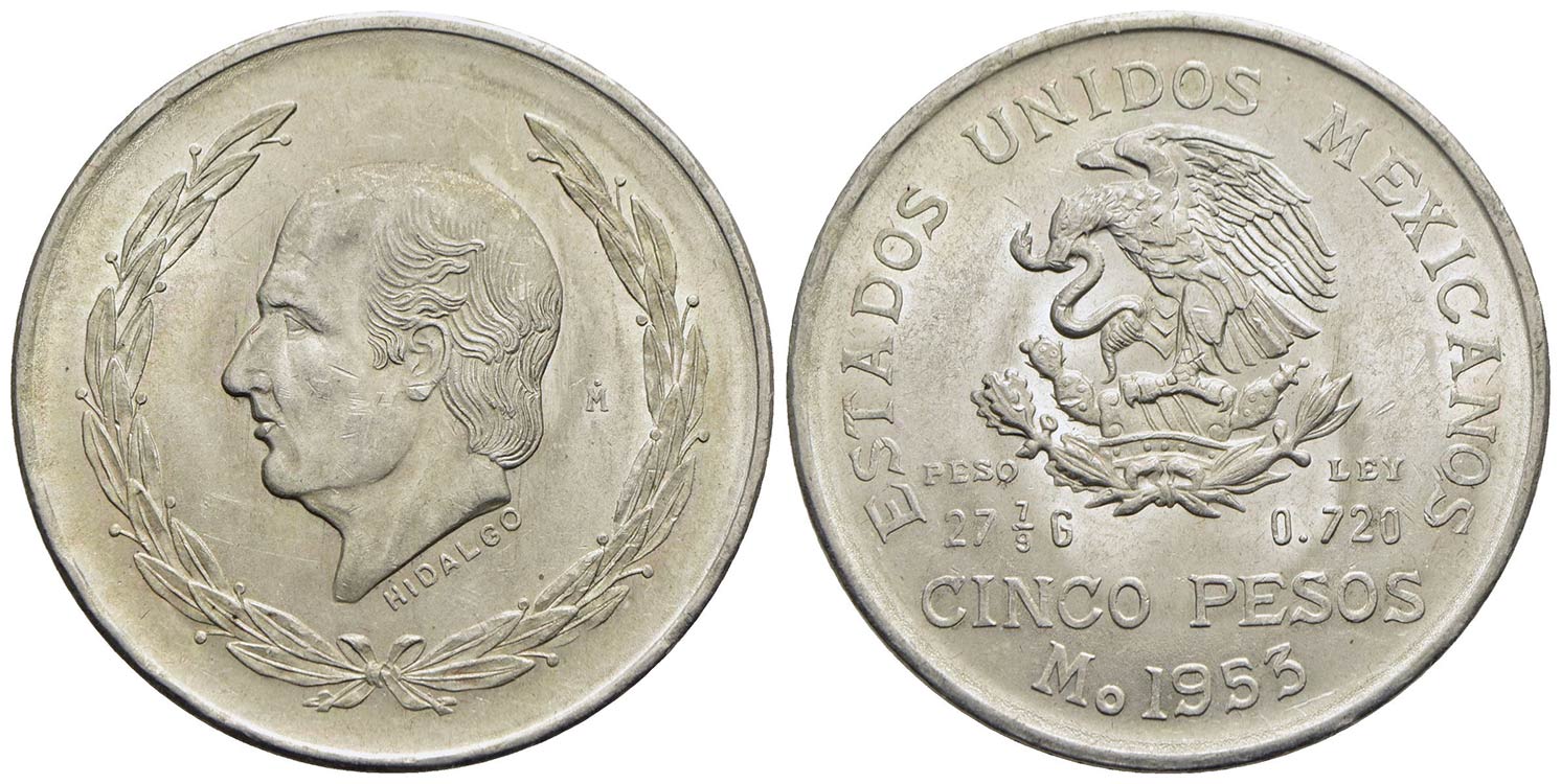 MESSICO. 5 Pesos. 1953 - Hidalgo - ... 