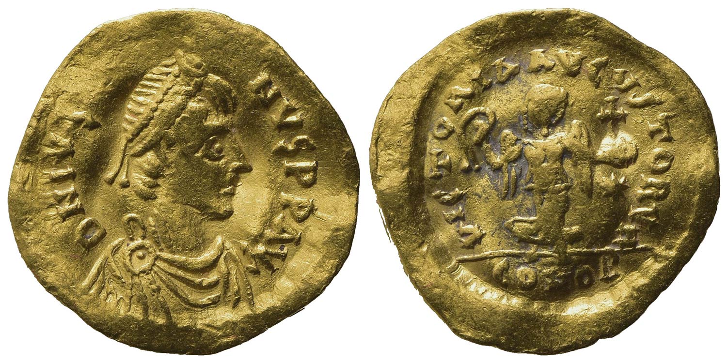 Justin I (518-527). AV Tremissis ... 