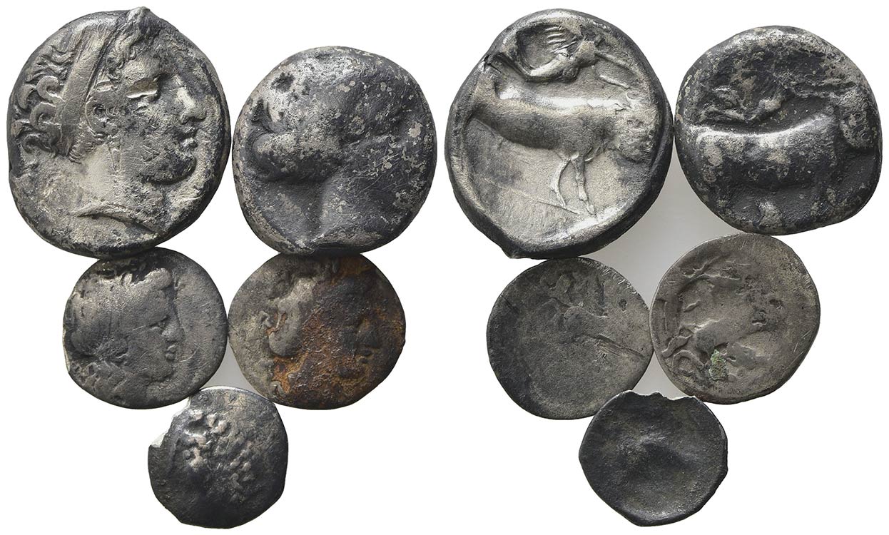 Lot of 5 Greek AR coins, to be ... 