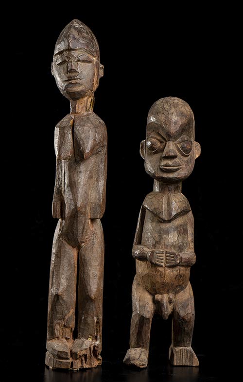 A PAIR OF WOOD FIGURES Africa52 x ... 