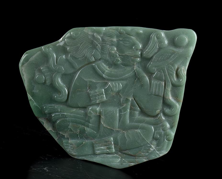 A GREEN JADE PLAQUE Pre-columbian ... 