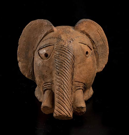 A POTTERY ELEPHANT HEAD  Africa, ... 