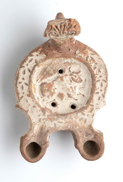 Roman double spouted Oil Lamp with ... 