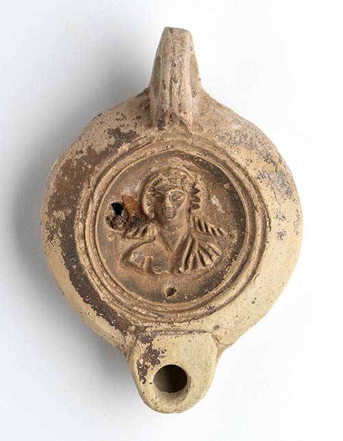 Roman Oil Lamp with frontal Bust; ... 