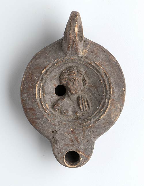 Roman Oil Lamp with frontal Bust; ... 