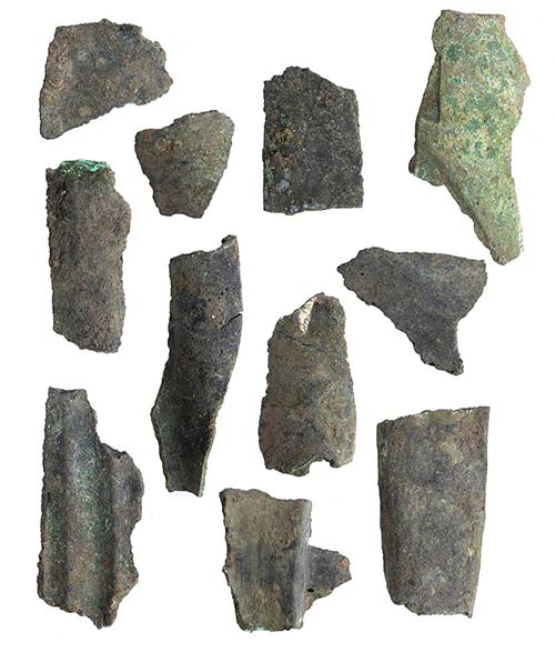 Group of bronze fragments ... 
