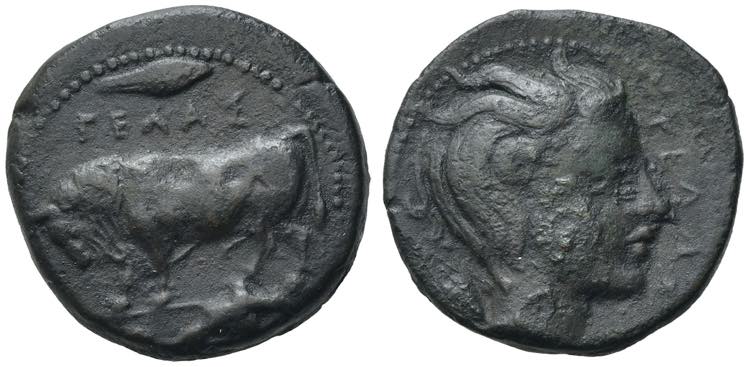 Sicily, Gela, c. 415-405 BC. Æ ... 