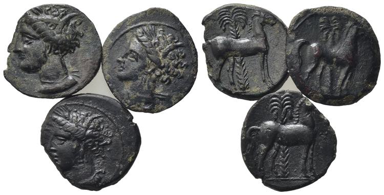 Carthage, lot of 3 Æ coins, to be ... 