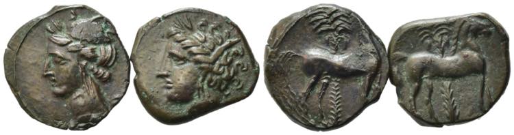 Carthage, lot of 2 Æ coins, to be ... 
