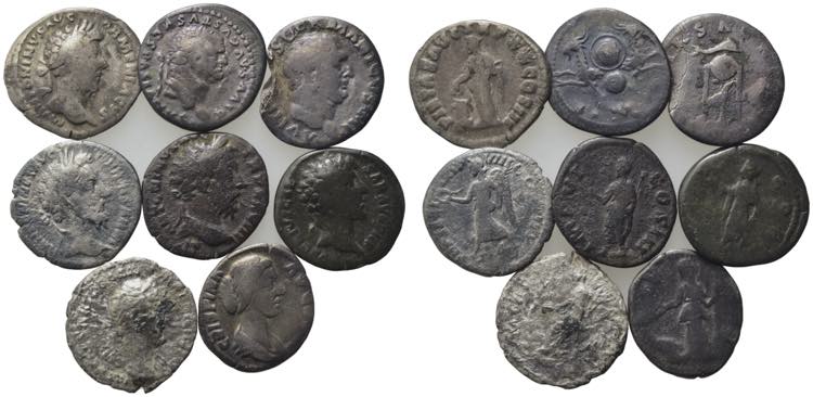 Lot of 8 Roman Imperial AR ... 