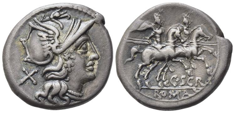 C. Scribonius, Rome, 154 BC. AR ... 