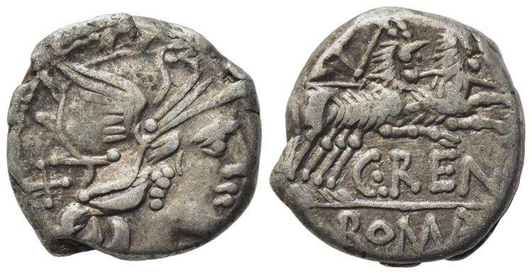 C. Renius, Rome, 138 BC. AR ... 