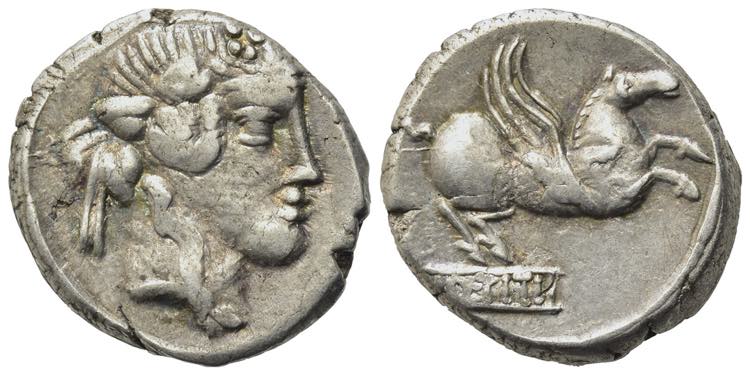 Q. Titius, Rome, 90 BC. AR ... 