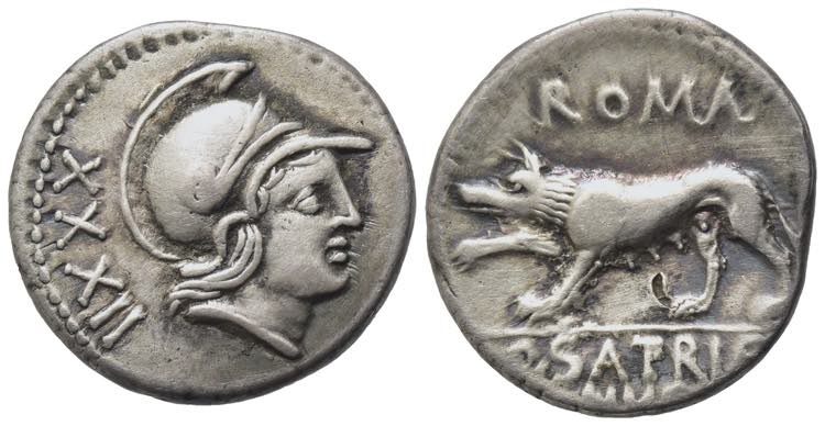 P. Satrienus, Rome, 77 BC. AR ... 