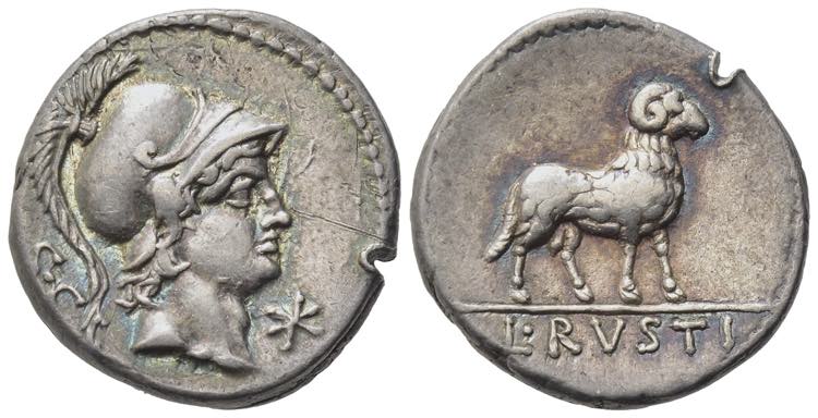 L. Rustius, Rome, 74 BC. AR ... 