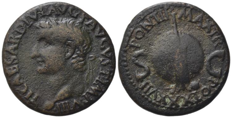 Tiberius (14-37). Æ As (27mm, ... 
