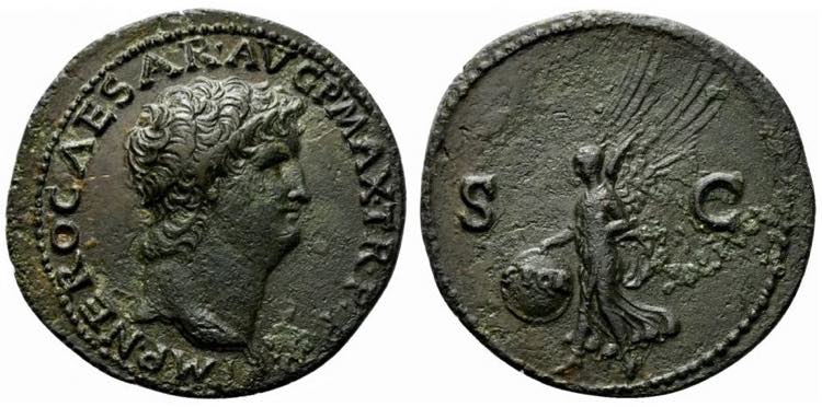 Nero (54-68). Æ As (29mm, 10.91g, ... 