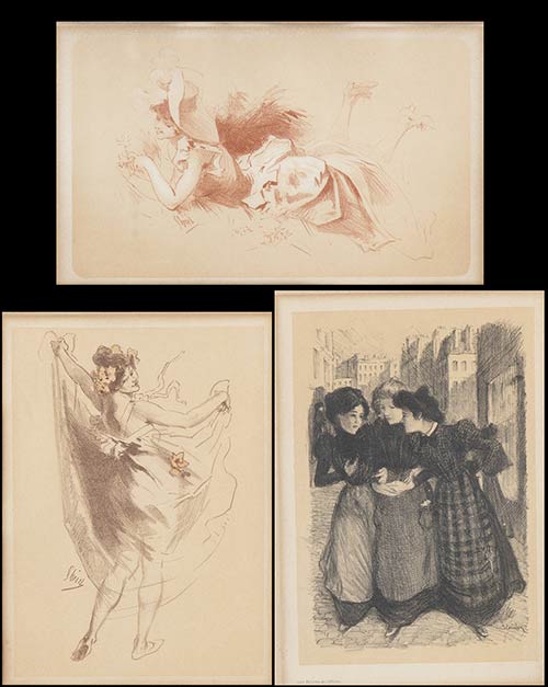 Lot of three prints Lithograph on ... 