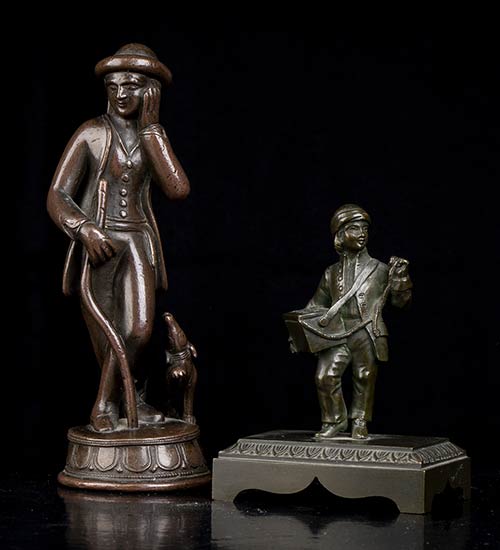 Lot of two figurines Bronze, 15 x ... 