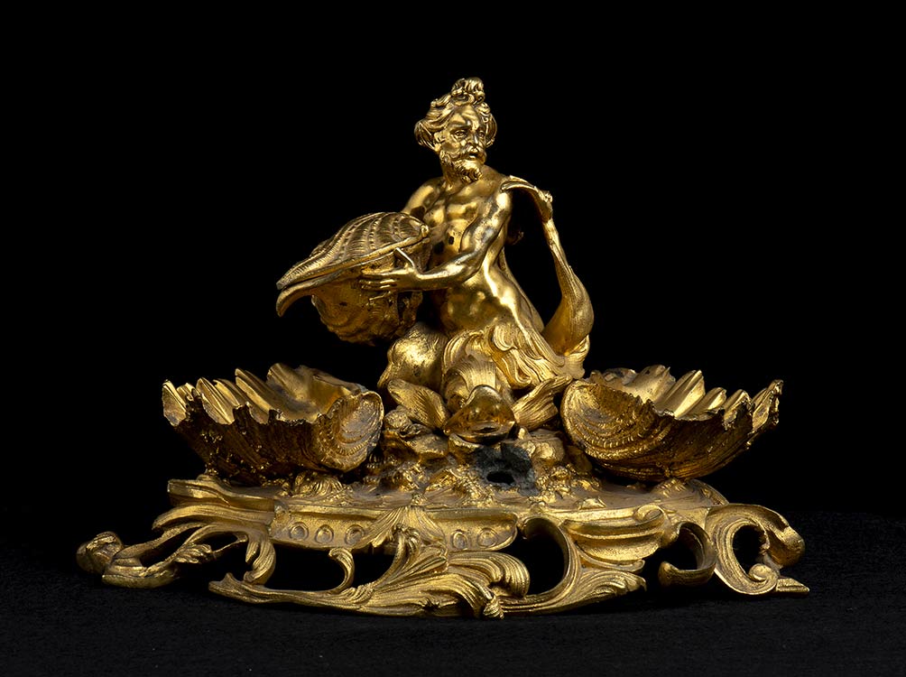 Desk inkwell with triton Gilded ... 