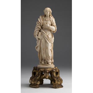 Saint Barbara. A carved ivory ... 