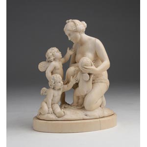 Venus. A carved ivory figural ... 