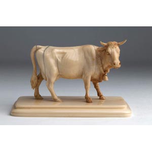 A carved ivory cow - probably ... 
