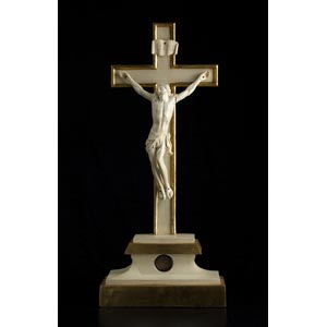 A carved ivory Reliquary Crucifix ... 