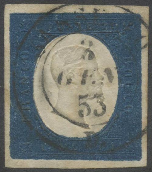 1854, N.8 Light Blue, used in ... 