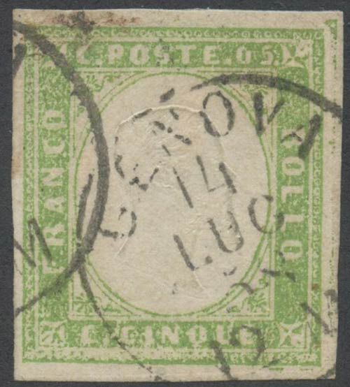 1857, 5c. N.13Ad (Rattone N7c) ... 
