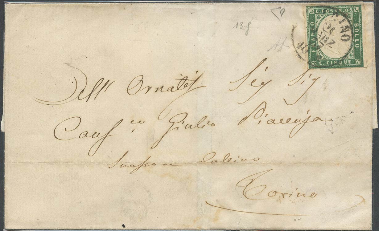 21.03.1857, Lettera da Torino per ... 