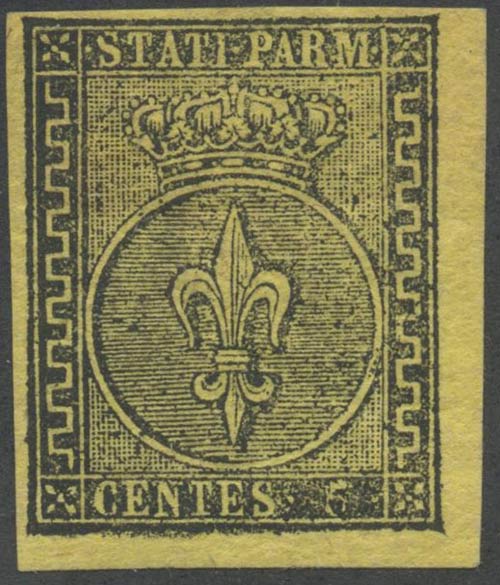 1852, 5c. N.1 . Yellow, top-right ... 