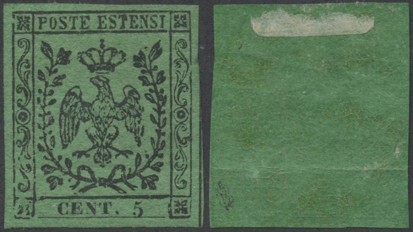 1852, 5c. N.1 green, new. On the ... 