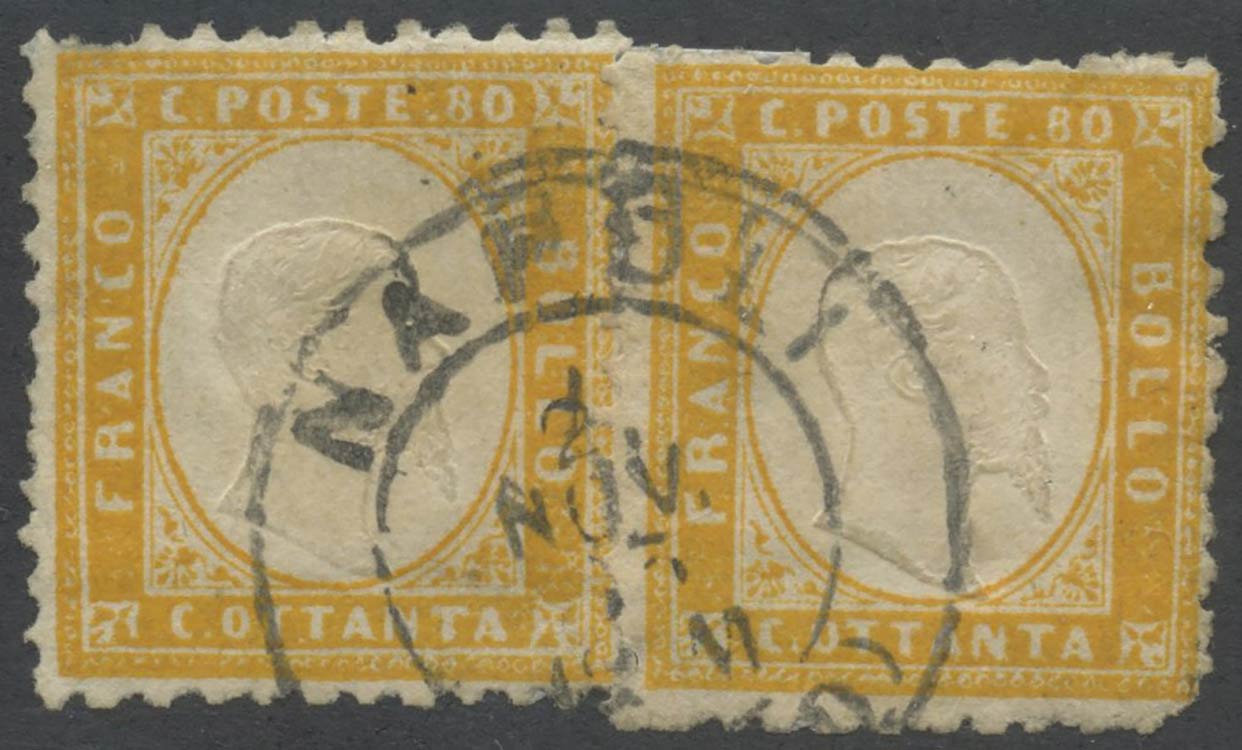 1862, 80c. Yellow Orange, two ... 